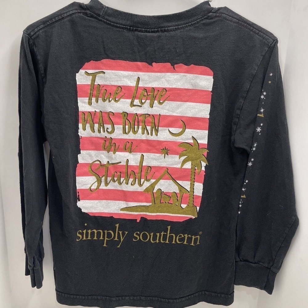 Simply Southern T-Shirt "True Love Was Born In A Stable" Christian Size S Small